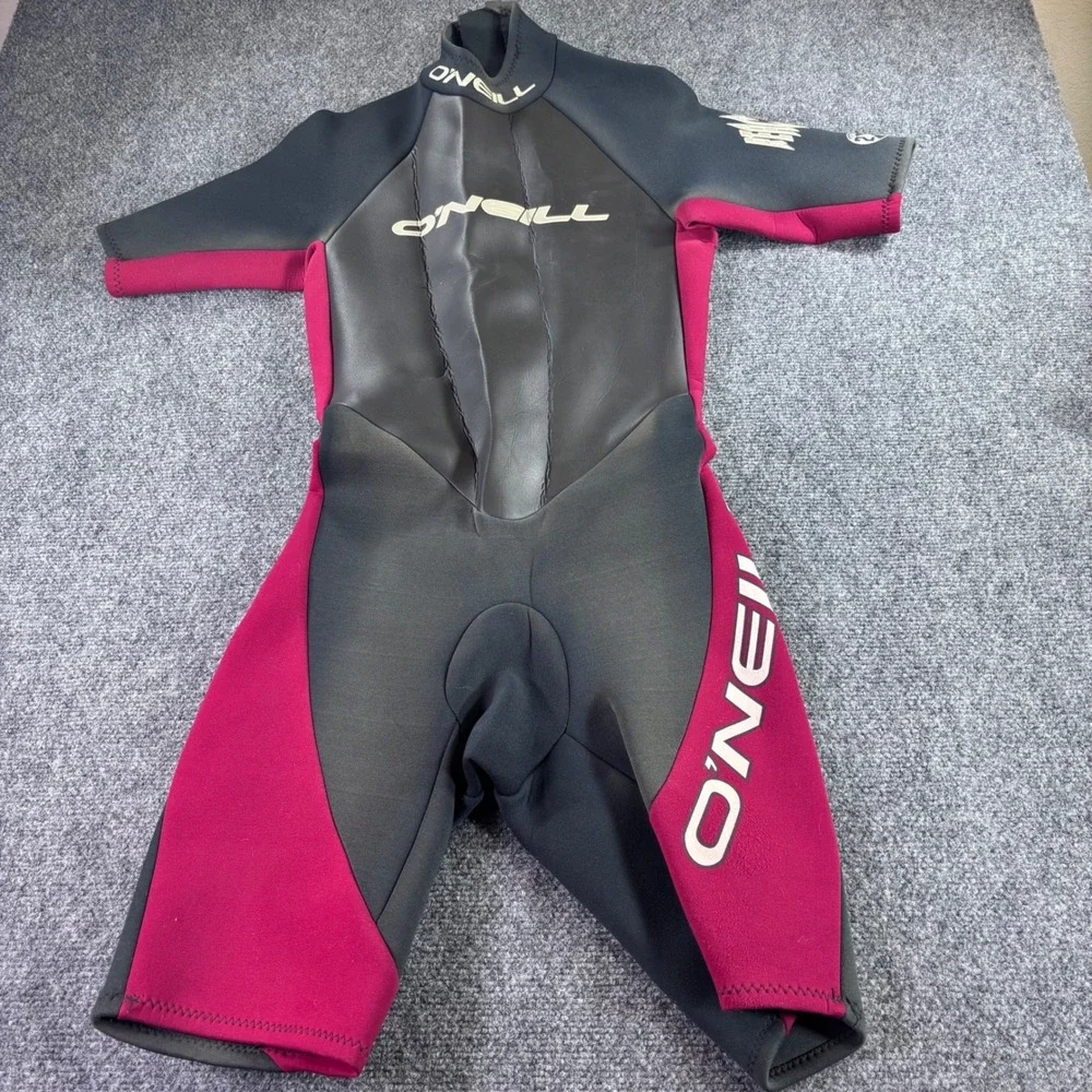 O'Neill Reactor Wetsuit Youth 12 Black Pink 2/1mm Back Zip Spring Suit Shorty